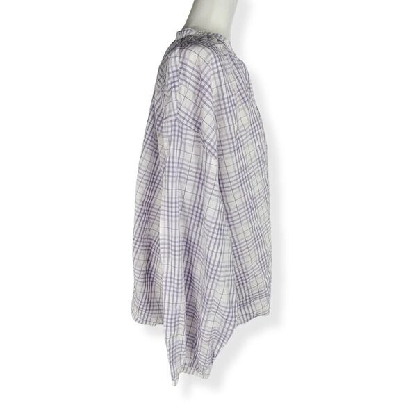 Universal Threads Split Neckline Lilac Plaid Blouse XXL - Picture 2 of 4